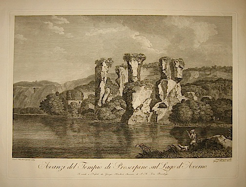 Guerra Domenico Avanzi del Tempio di Proserpine sul Lago d'Averno 1789 Napoli
